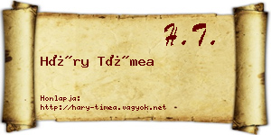Háry Tímea névjegykártya